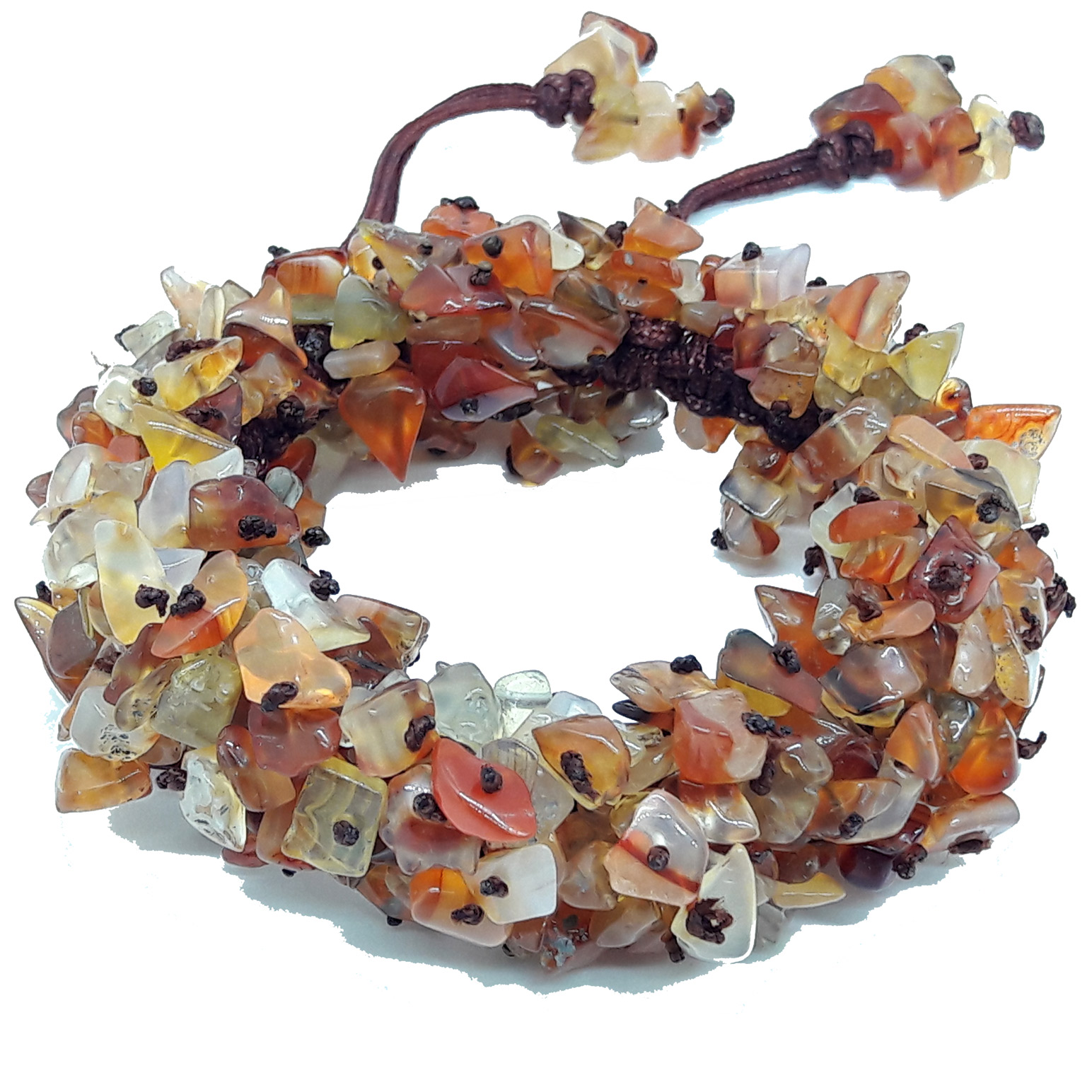 Bracciale Corneola Chips corda regolabile