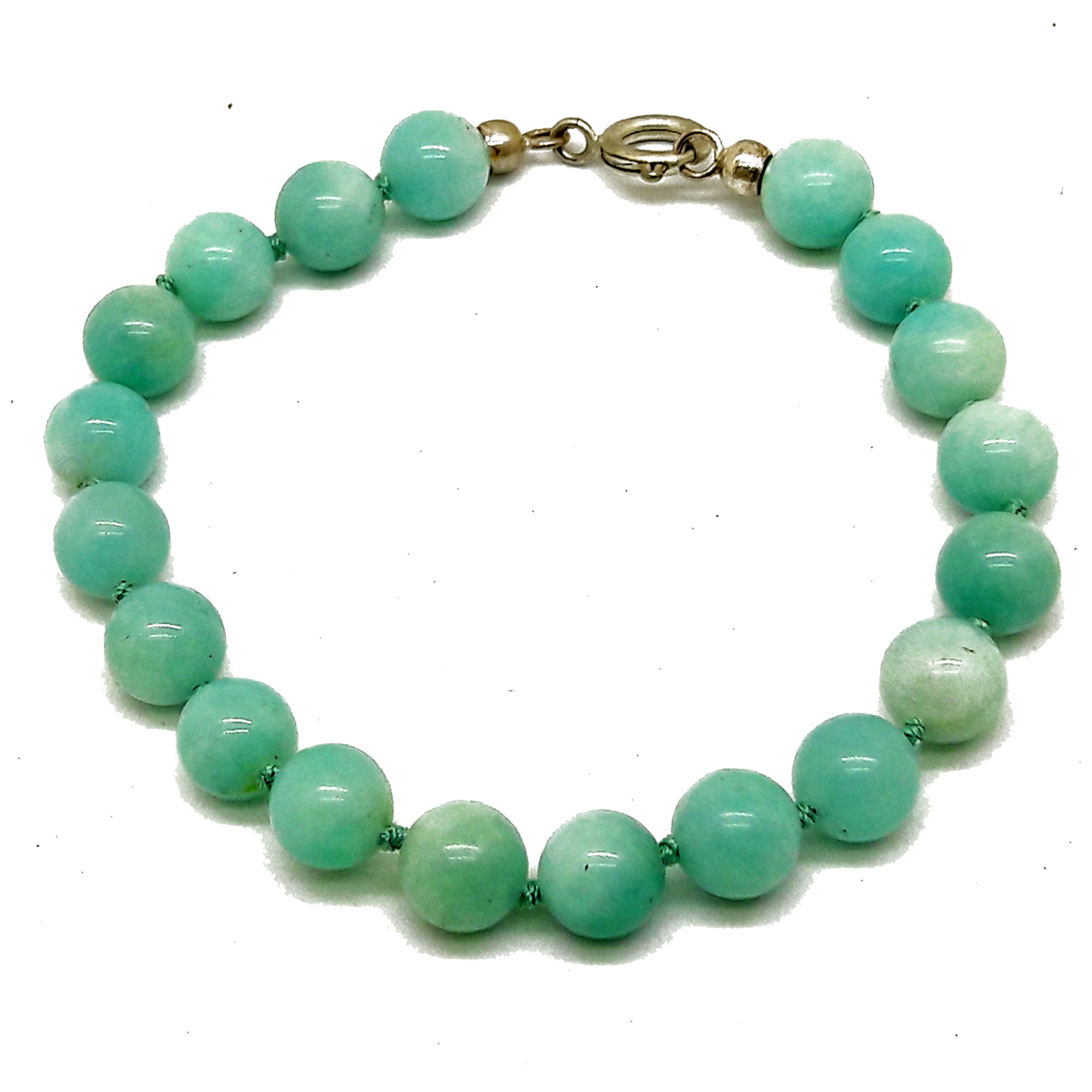 Bracciale Amazzonite pallini con chiusura